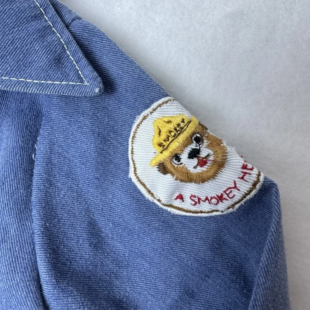Vintage Baby Smokey The Bear Jacket 60 70s Denim Shirt Save Our Forests *no Size